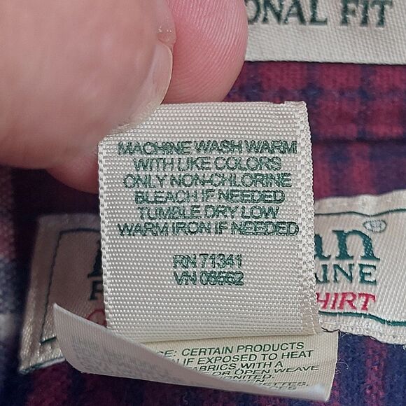 LL Bean Chamois Shirt Traditional Fit Plaid Shirt Men's XL-TALL Red Blue Pockets - Picture 5 of 7